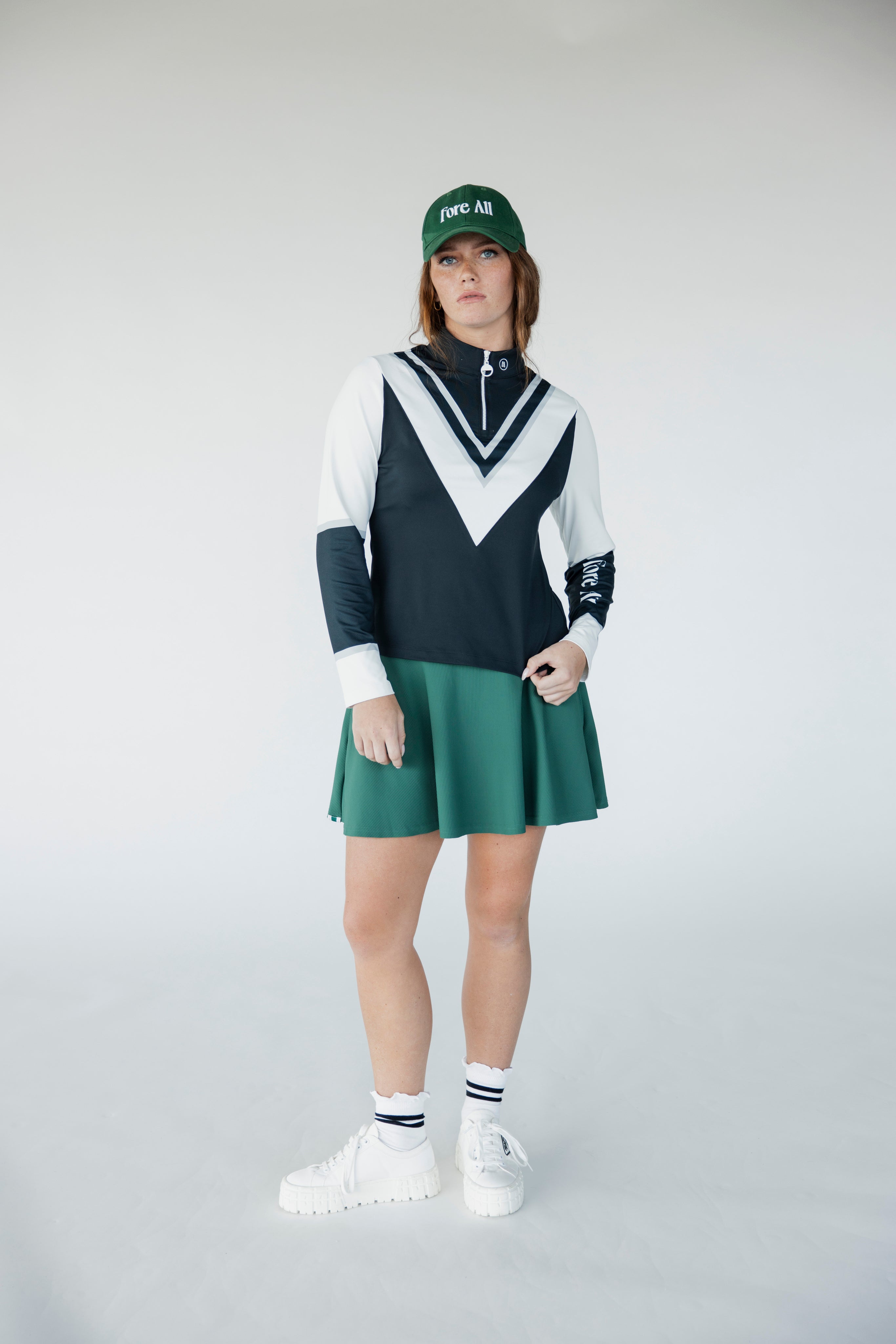 Micky Quarter Zip - Black/White – foreall.com