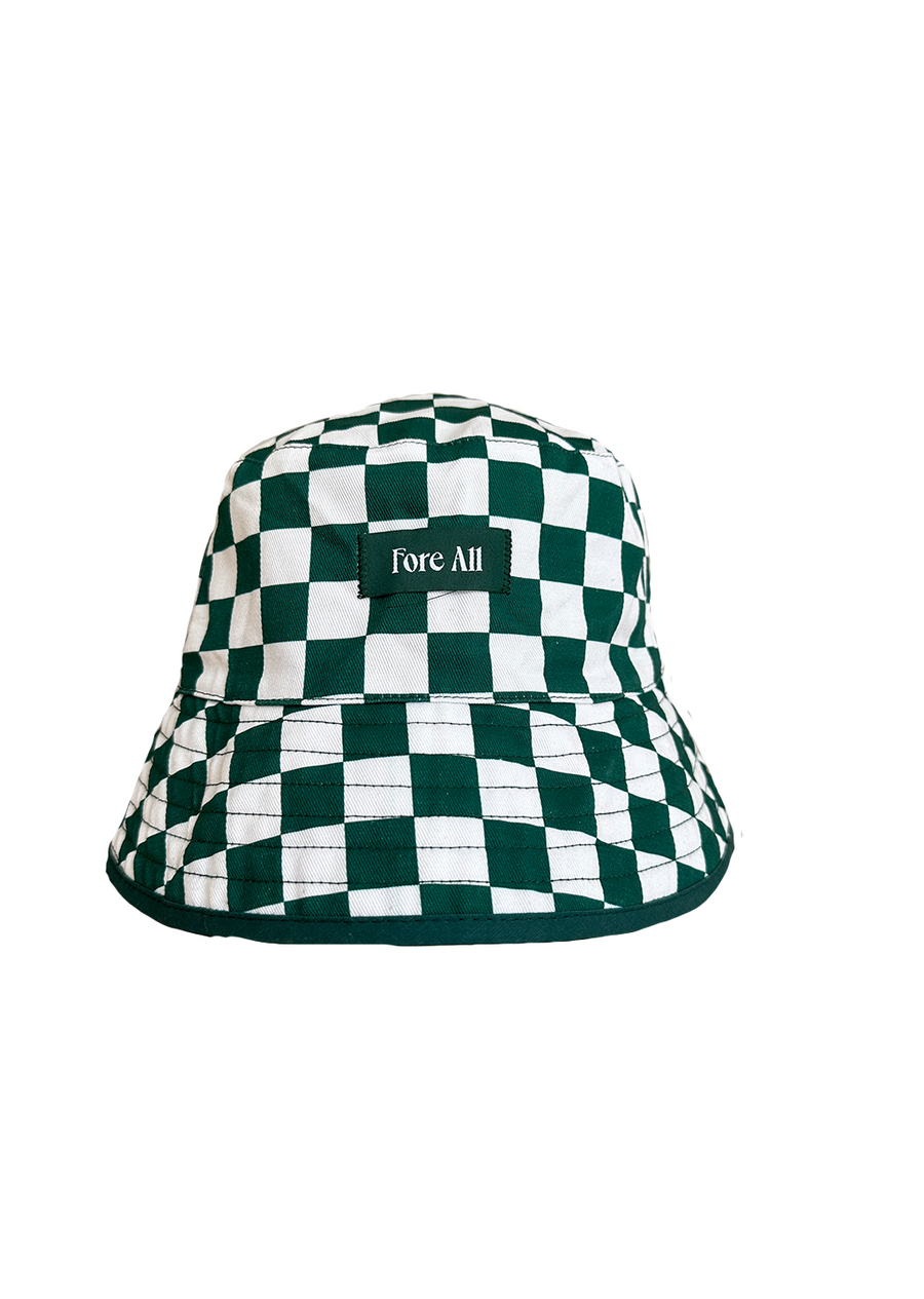 Fore All Women's Austi Bucket Hat, Green Check