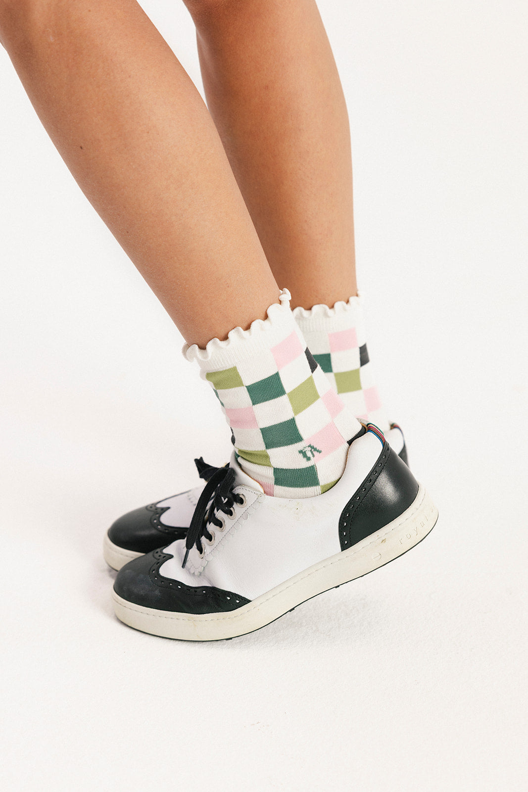 MAUDE RUFFLE SOCK - BARBIE CHECKERED — B1A1158.jpg
