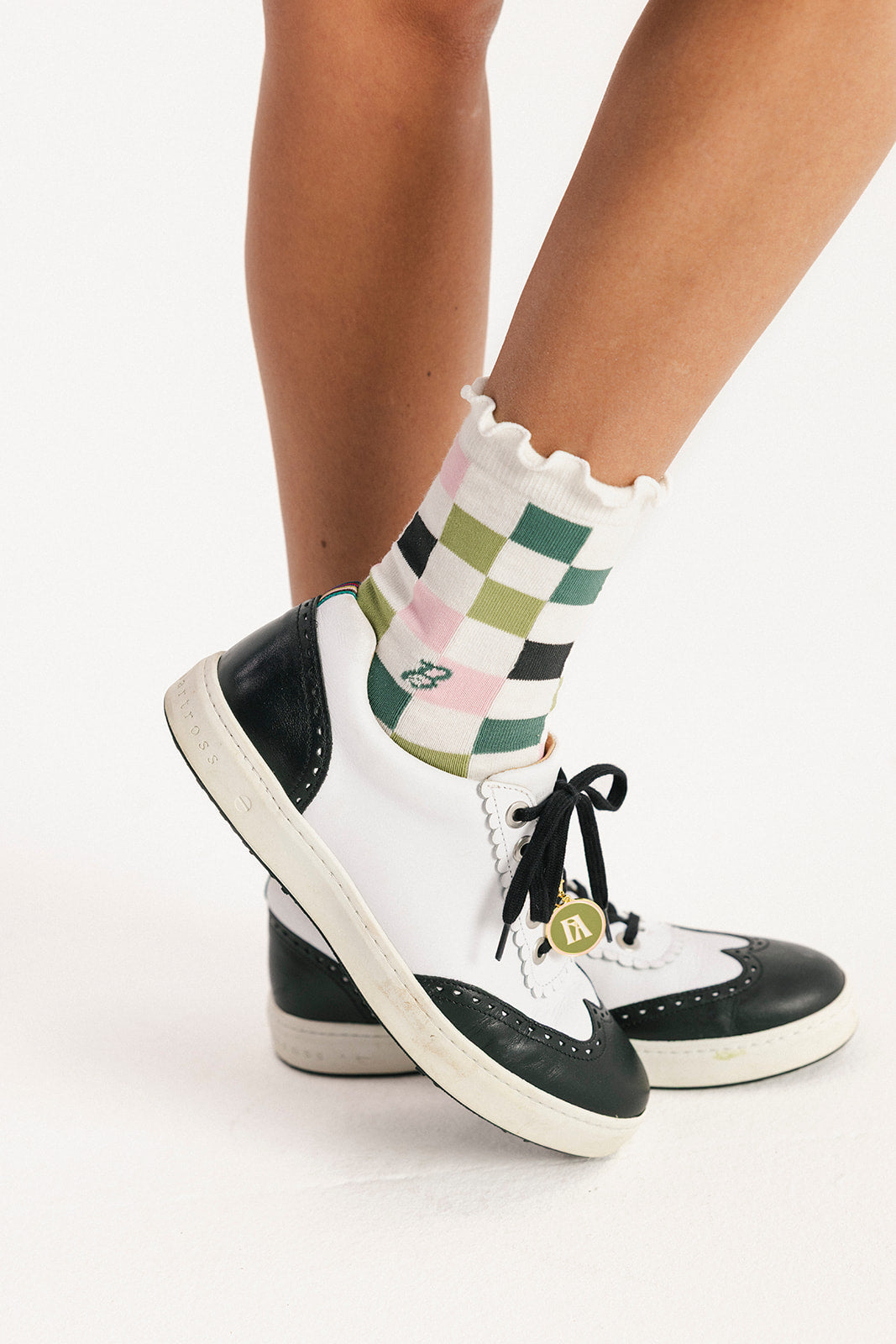 MAUDE RUFFLE SOCK - BARBIE CHECKERED — B1A1162.jpg