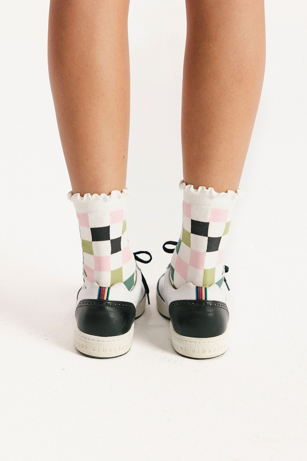 MAUDE RUFFLE SOCK - BARBIE CHECKERED — B1A1171.jpg
