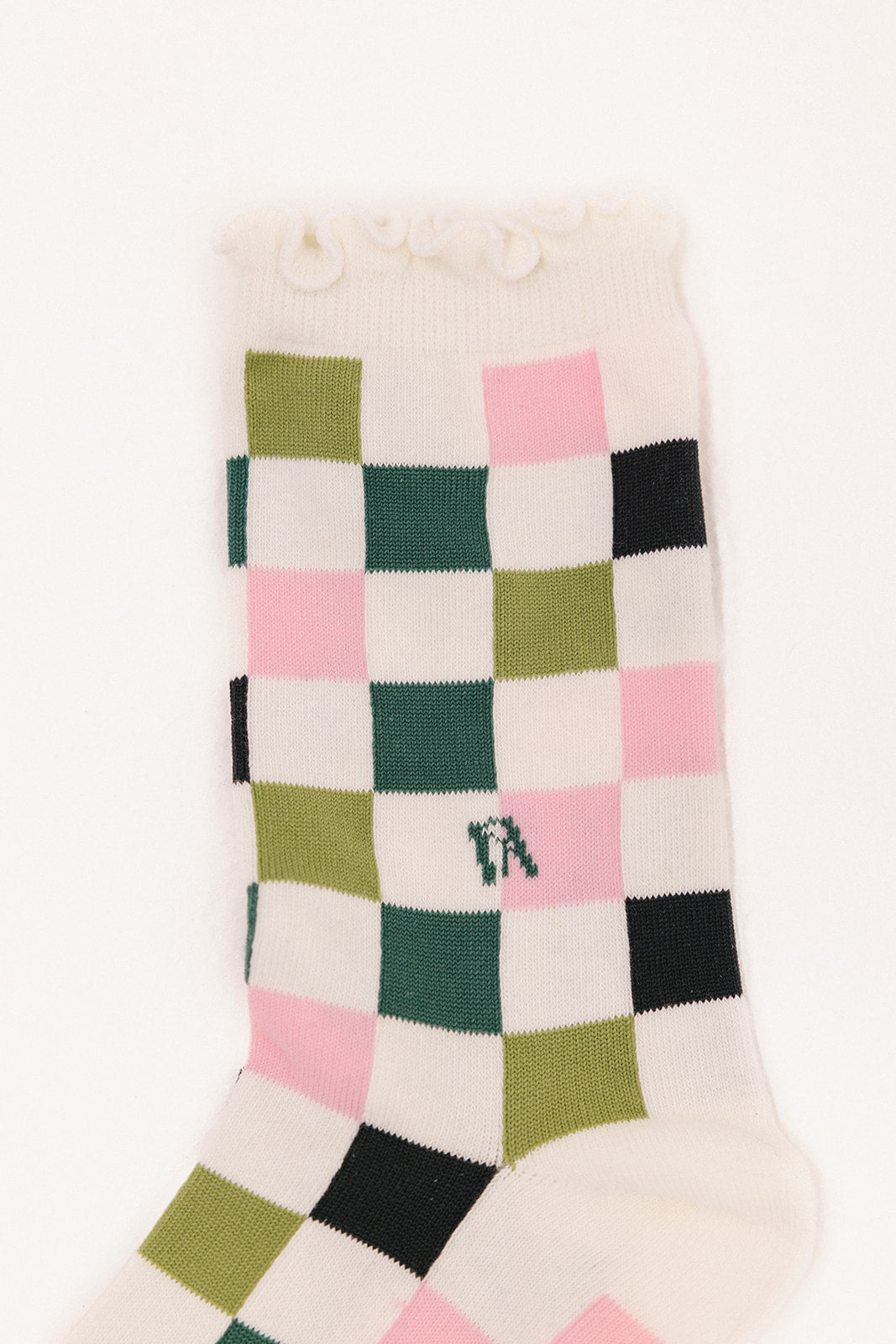 MAUDE RUFFLE SOCK - BARBIE CHECKERED — B1A1070.jpg