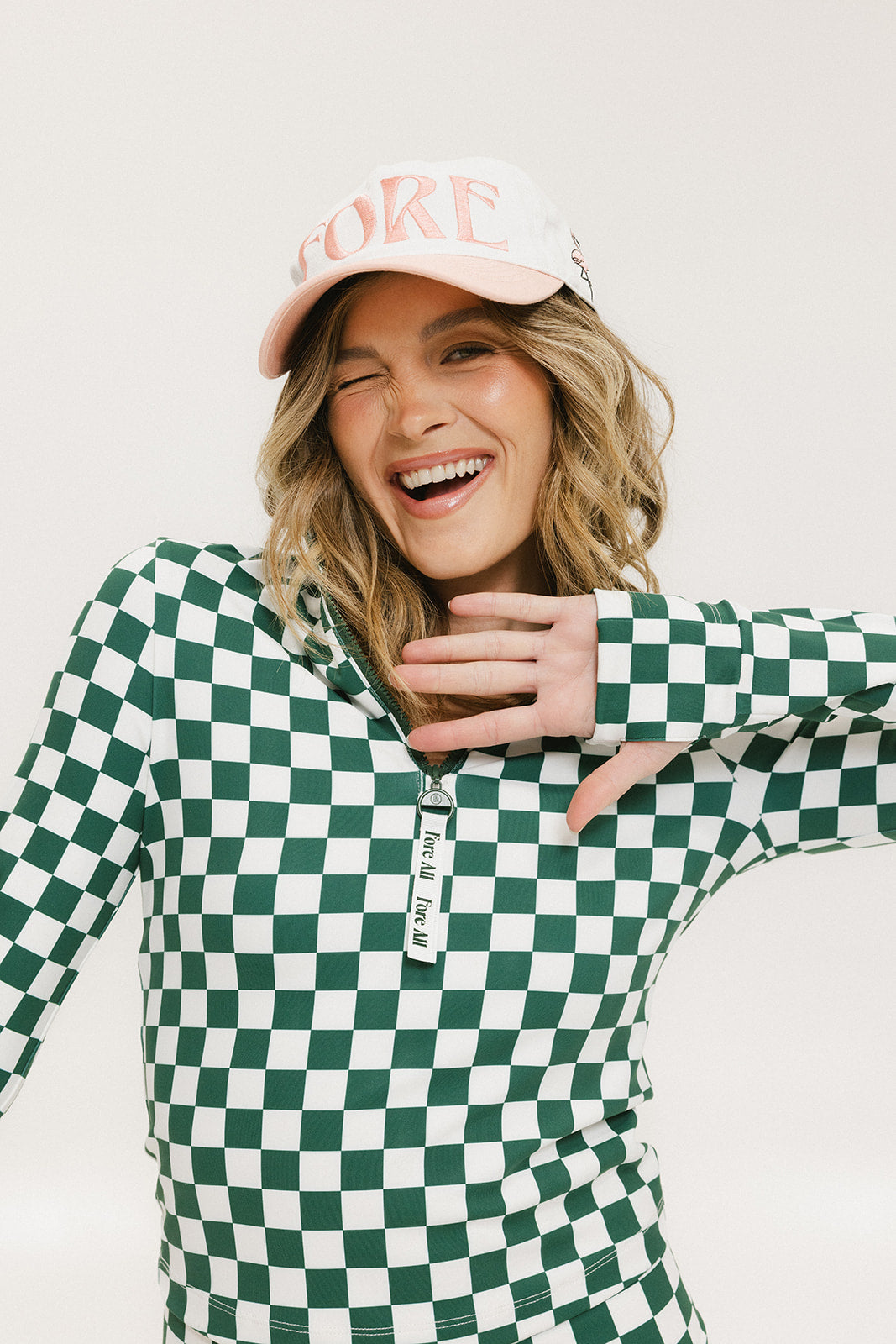 BEA BASE MOCK - GREEN/WHITE CHECKERED — BASIC-10-GREEN_WHITE-CHECKERED-ESSENTIALS_6.jpg