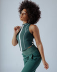 LOUISE FULL ZIP - GREEN/WHITE CHECKERED — DSC02130.jpg