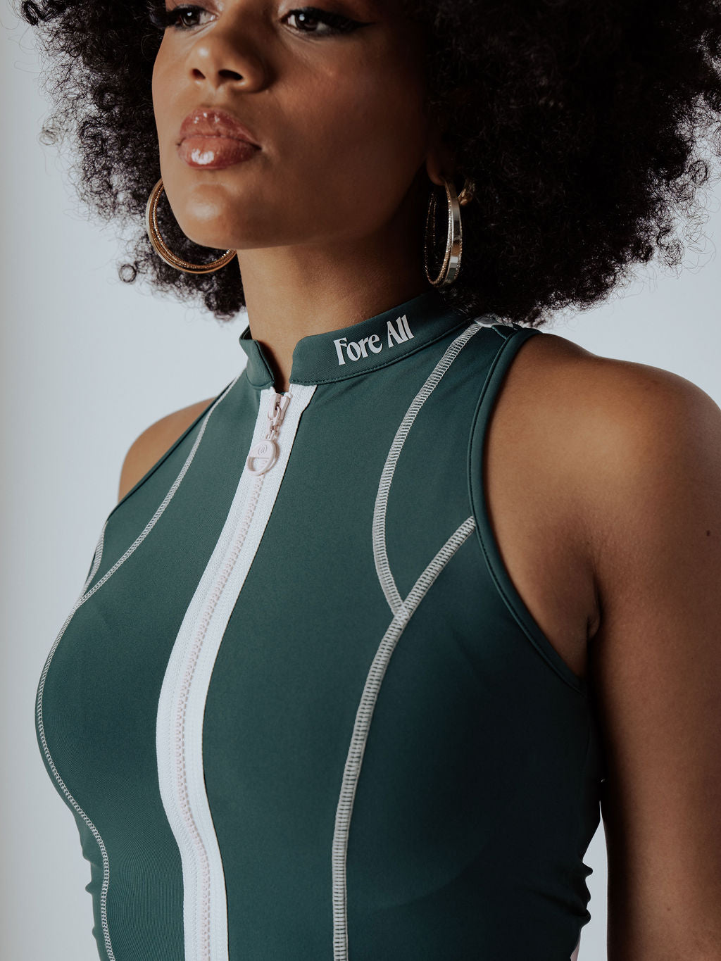 LOUISE FULL ZIP - GREEN/WHITE CHECKERED — DSC02172.jpg
