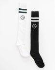 The Shane Knee High Socks - Black/White Stripes