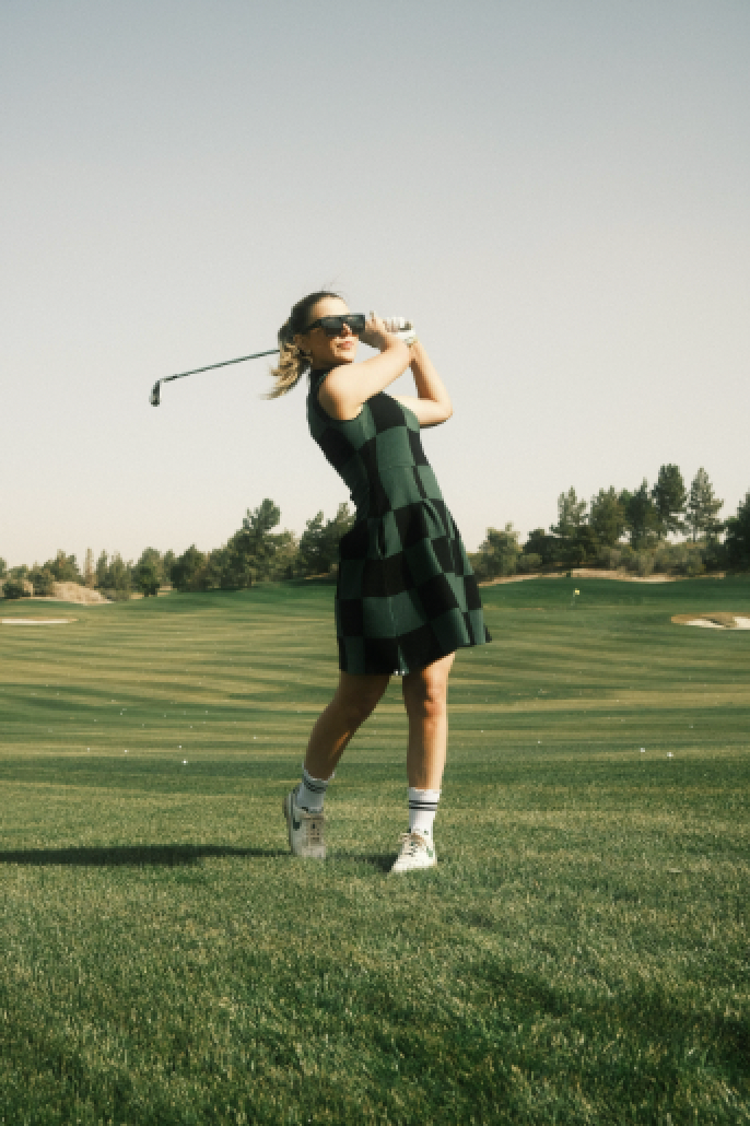 Mckell Dress - Green/Black Checkered – foreall.com